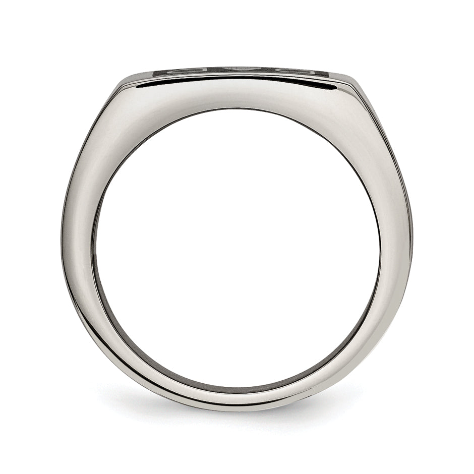 Stainless Steel Black Enamel DAD Money Clip & Ring Set