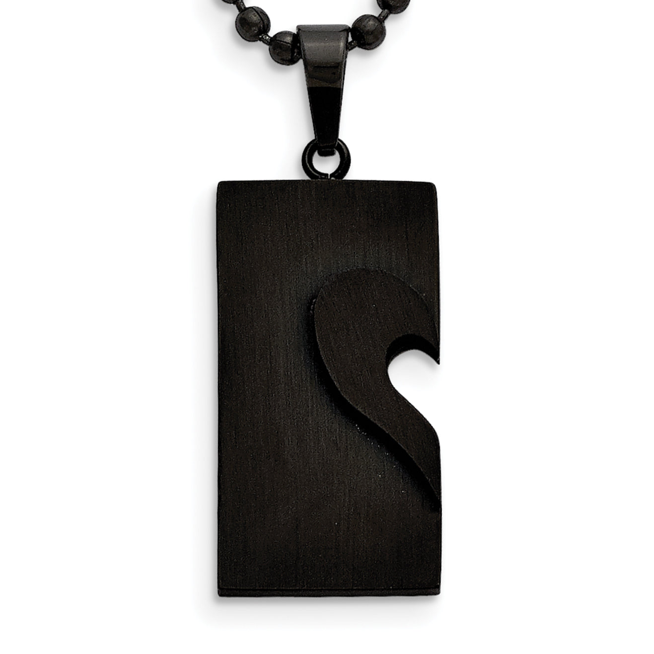 Heart Pendant Necklace Set in Black & Rose IP-Plated Stainless Steel