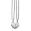 Chisel Stainless Steel Brushed Mother Daughter Heart Pendants on 18 inch Cable Chain Necklace Set