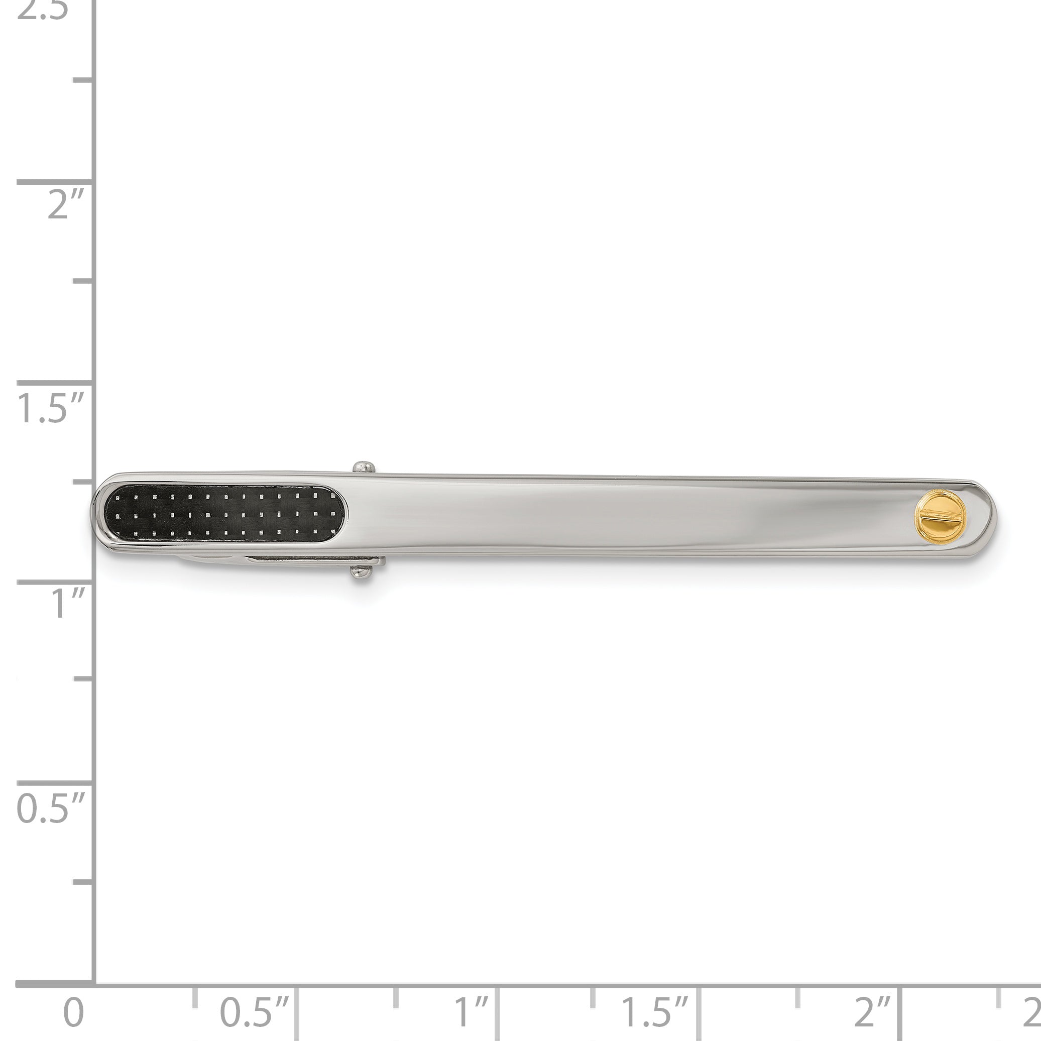 Chisel Stainless Tie Bar with 18K Gold Accent and Carbon Fiber
