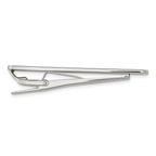 Sophia Jewelers Stainless Steel Tie Bar with Diamond & Carbon Fiber