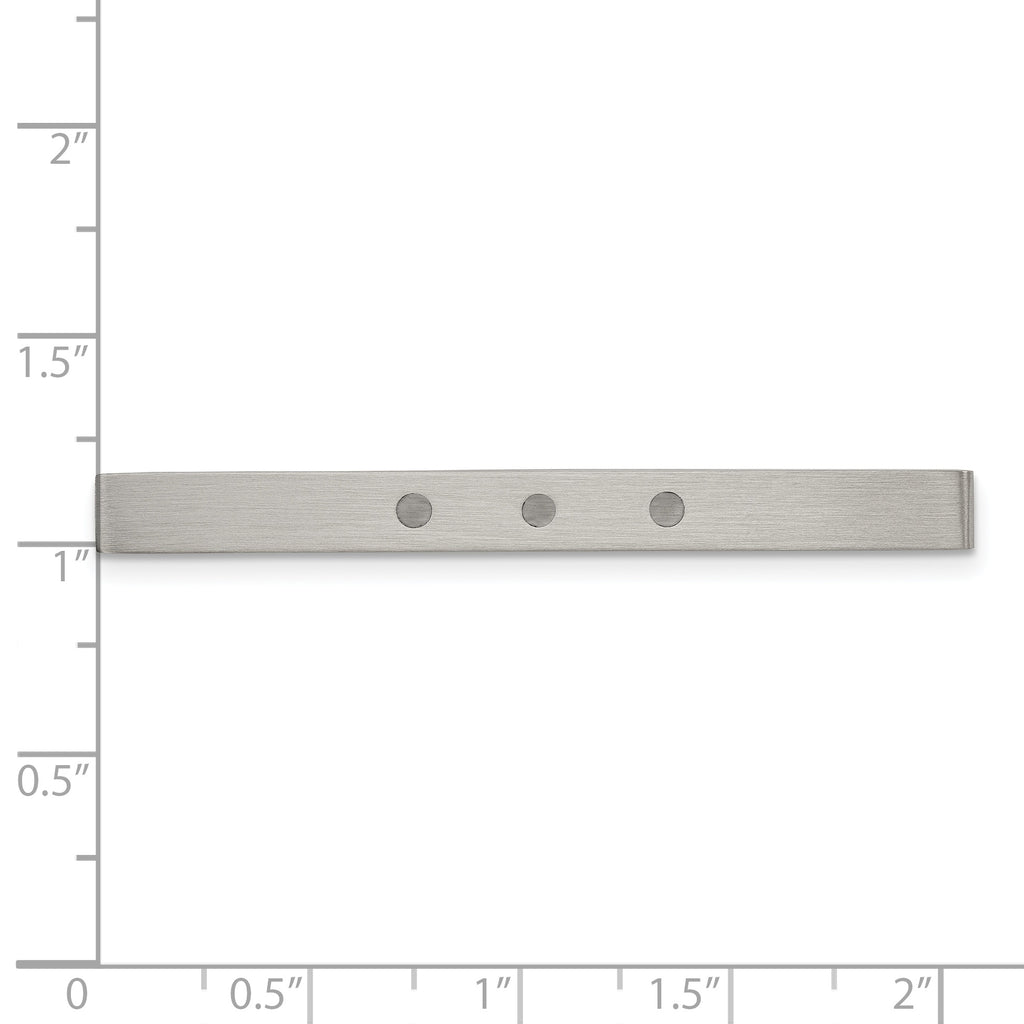 Sophia Jewelers Brushed Stainless Steel Engravable Tie Bar with Resin Accents