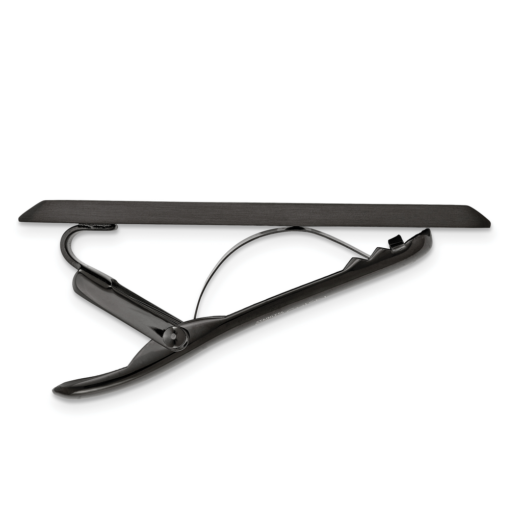 Chisel Stainless Steel Engravable Black Plated Men's Tie Bar Gift Ready