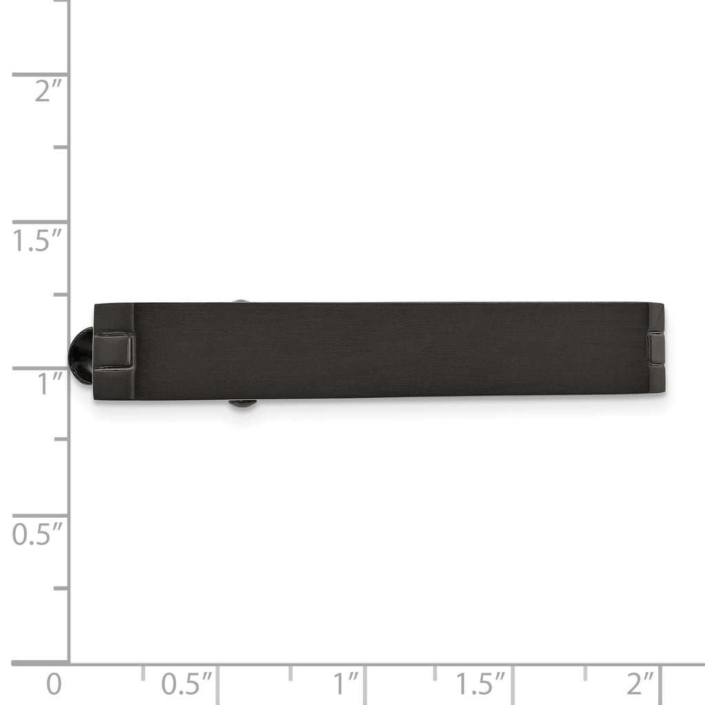 Chisel Stainless Steel Engravable Black Plated Men's Tie Bar Gift Ready
