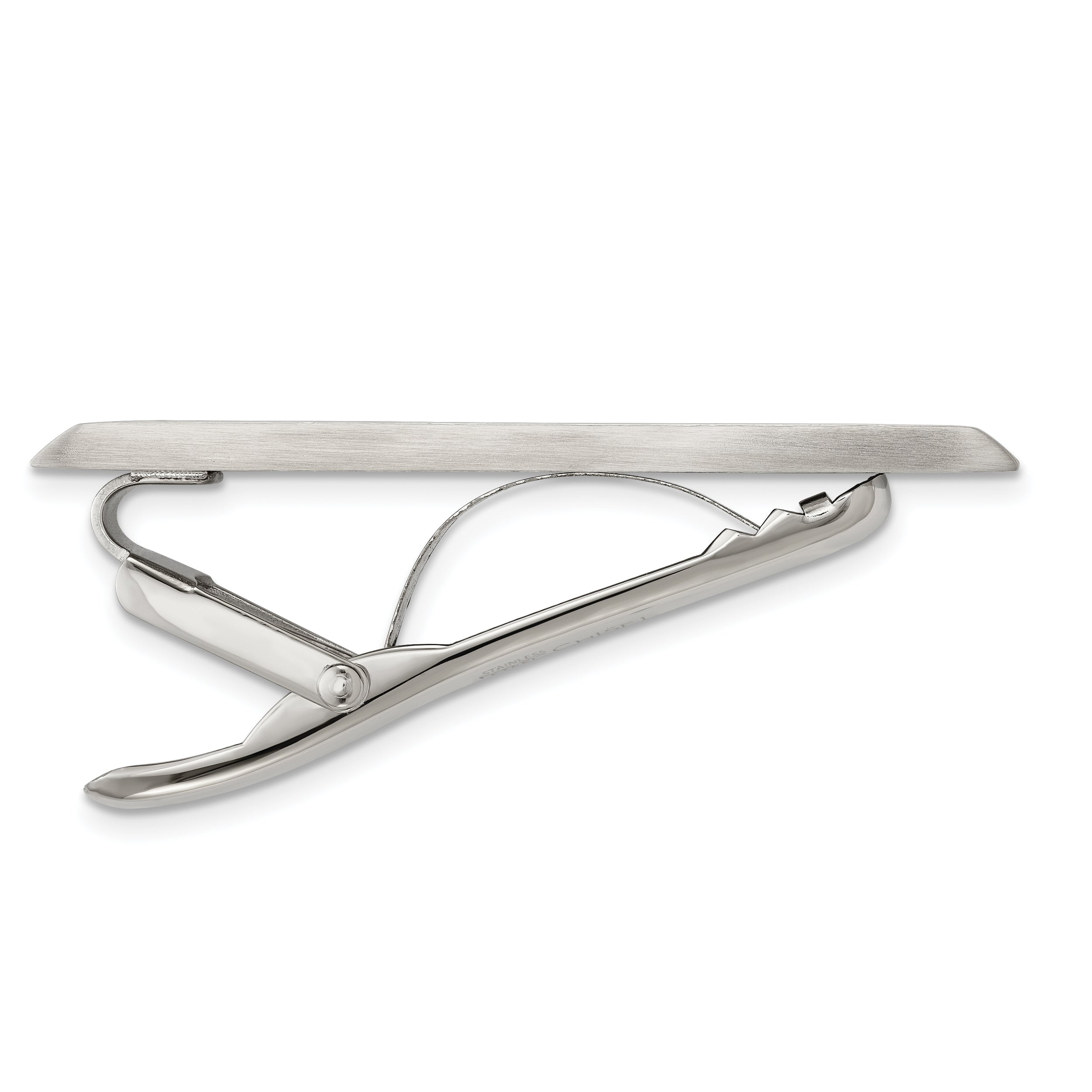 Men's Brushed Stainless Steel Tie Bar with Engravable Finish Gift Ready