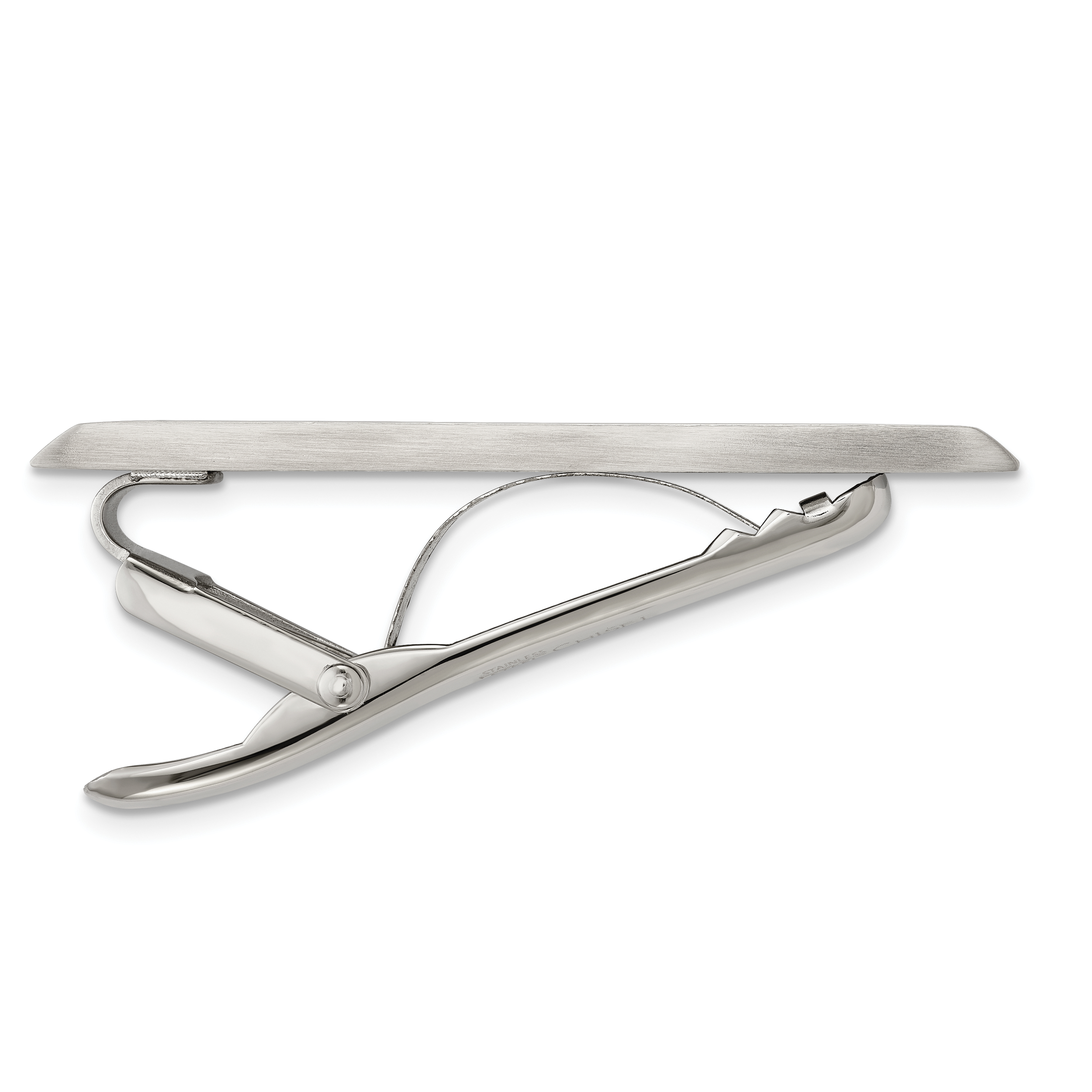 Men's Brushed Stainless Steel Tie Bar with Engravable Finish Gift Ready
