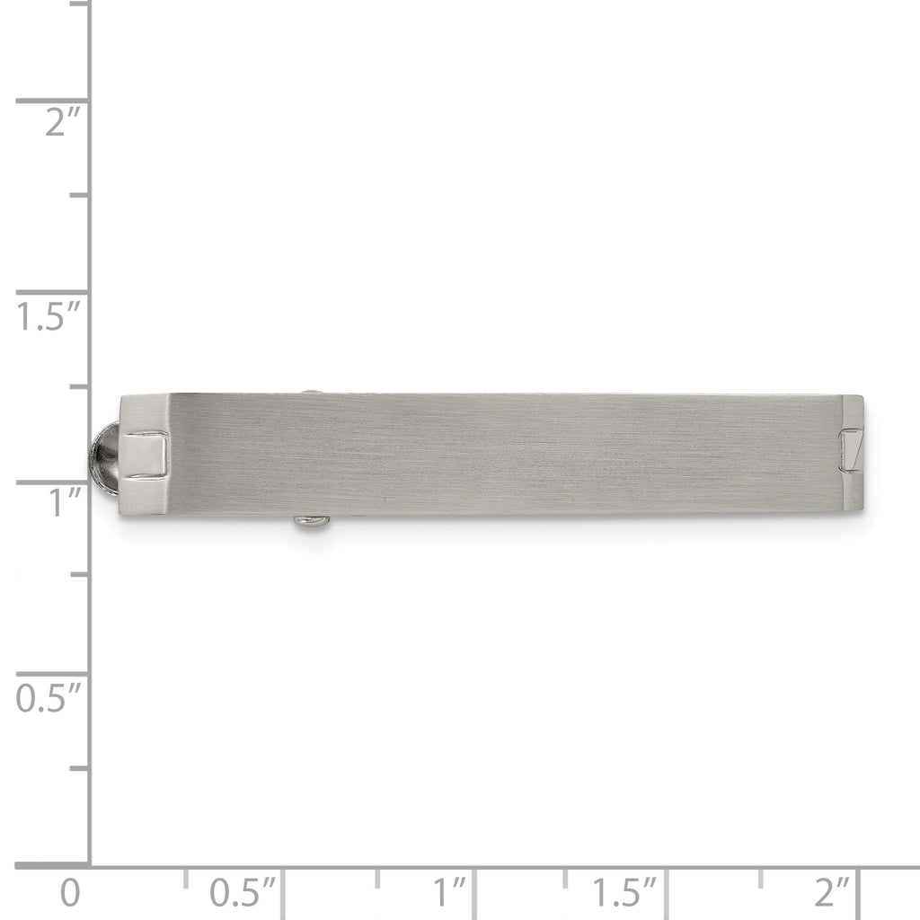 Men's Brushed Stainless Steel Tie Bar with Engravable Finish Gift Ready