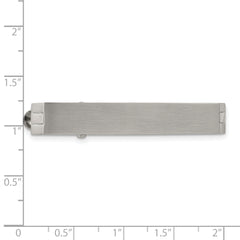 Men's Brushed Stainless Steel Tie Bar with Engravable Finish Gift Ready