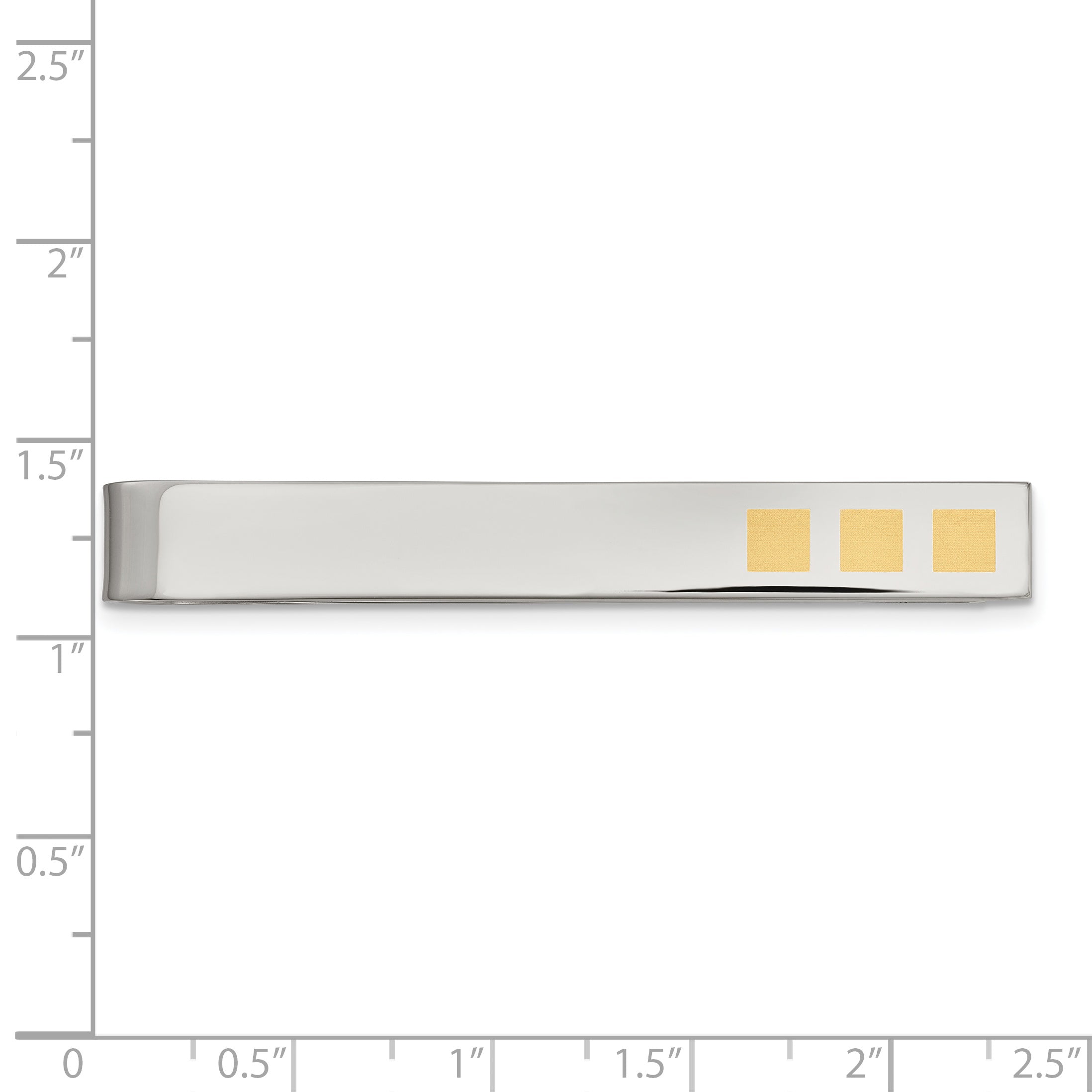 Chisel Stainless Steel Polished Yellow IP-plated Tie Bar / Money Clip