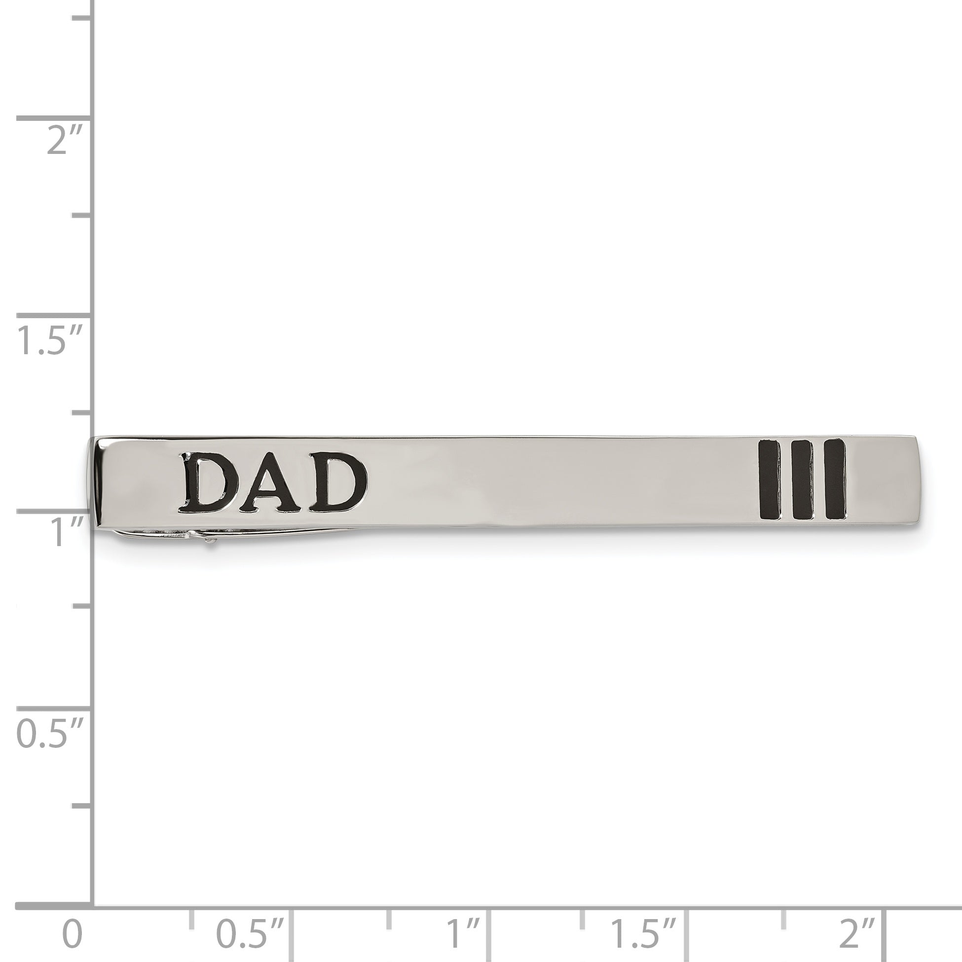 Chisel Stainless Steel Dad Tie Bar with Engravable Polished Black Enamel