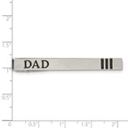 Chisel Stainless Steel Dad Tie Bar with Engravable Polished Black Enamel