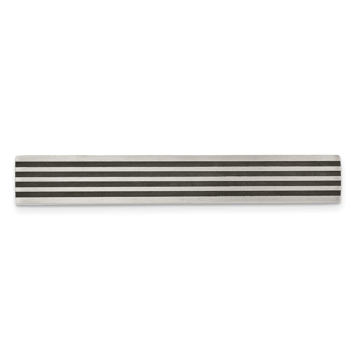 Chisel Stainless Steel Brushed Black Rubber Tie Bar
