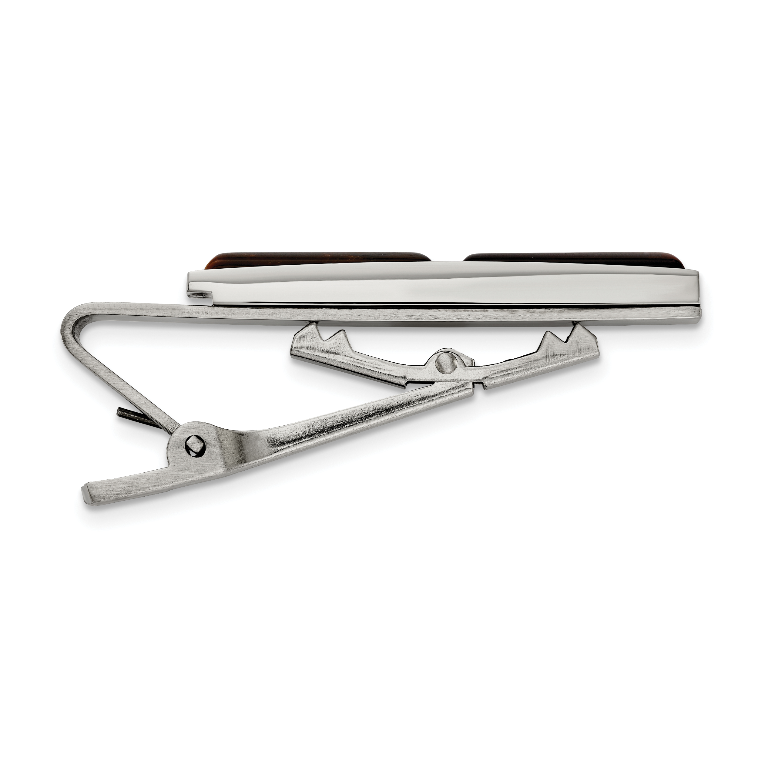 Chisel Stainless Steel Brushed and Polished Tiger's Eye Tie Bar Secondary image