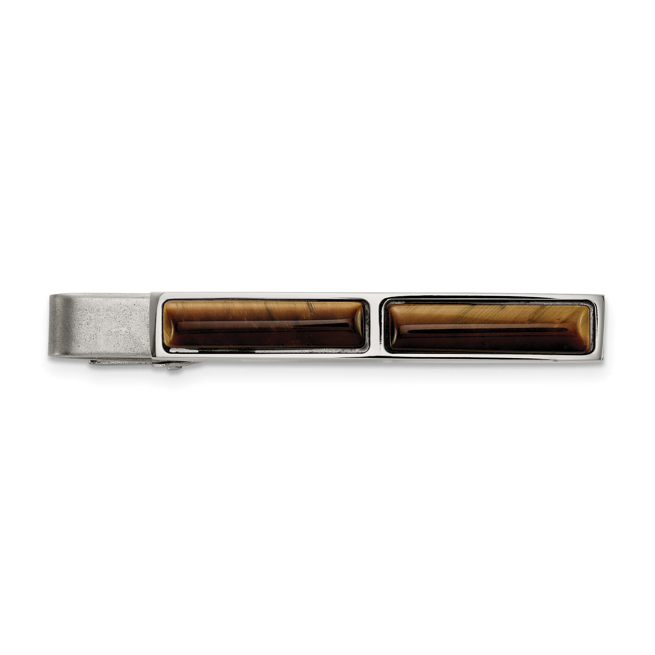 Chisel Stainless Steel Brushed and Polished Tiger's Eye Tie Bar Main image
