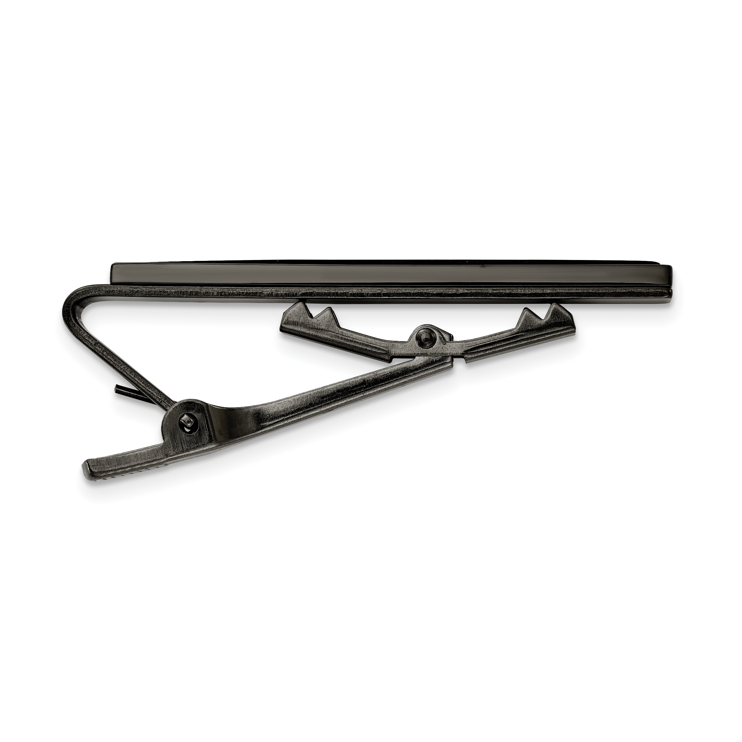 Chisel Stainless Steel Polished Gun Metal IP-plated with Carbon Fiber Inlay Tie Bar Secondary image
