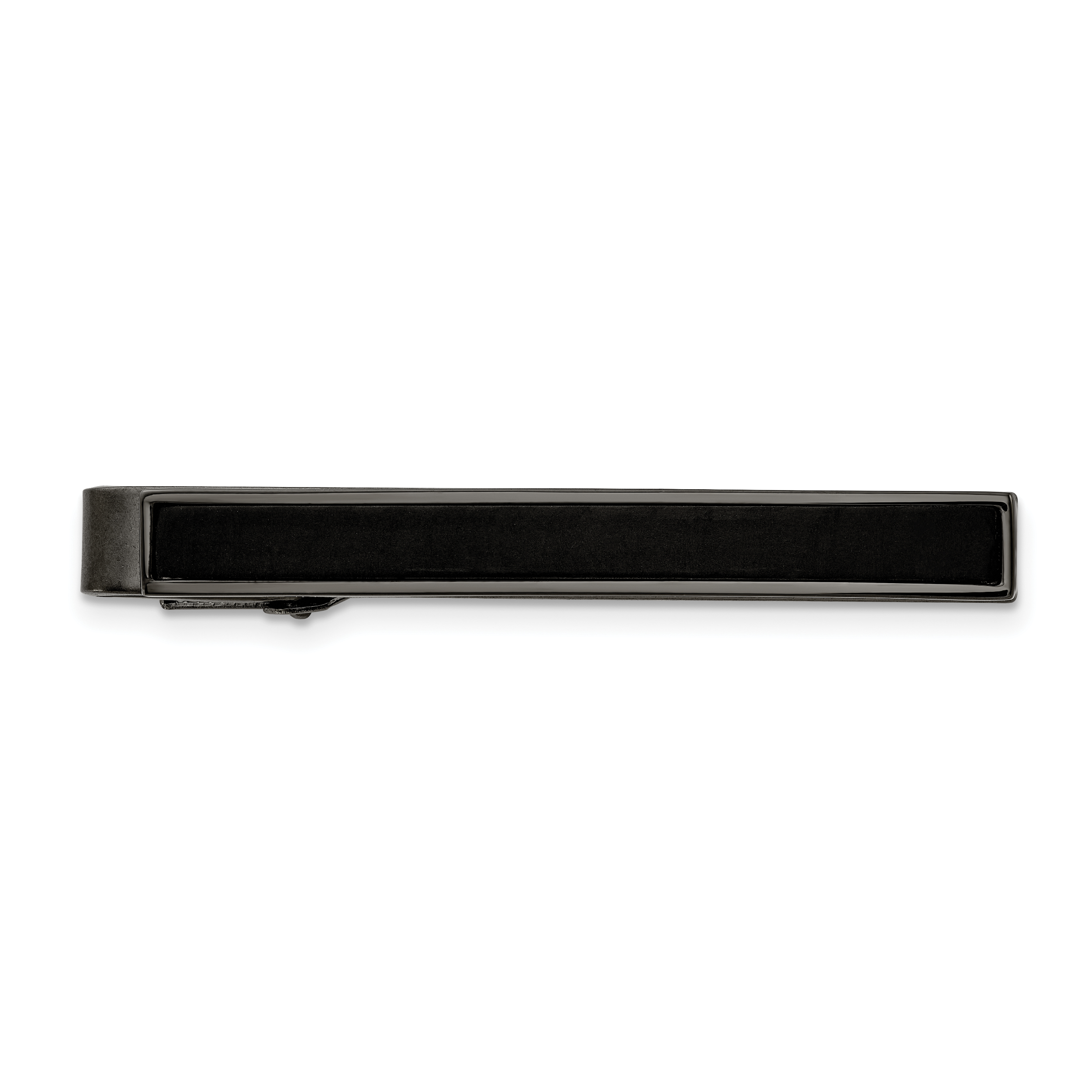 Chisel Stainless Steel Polished Gun Metal IP-plated with Carbon Fiber Inlay Tie Bar Main image