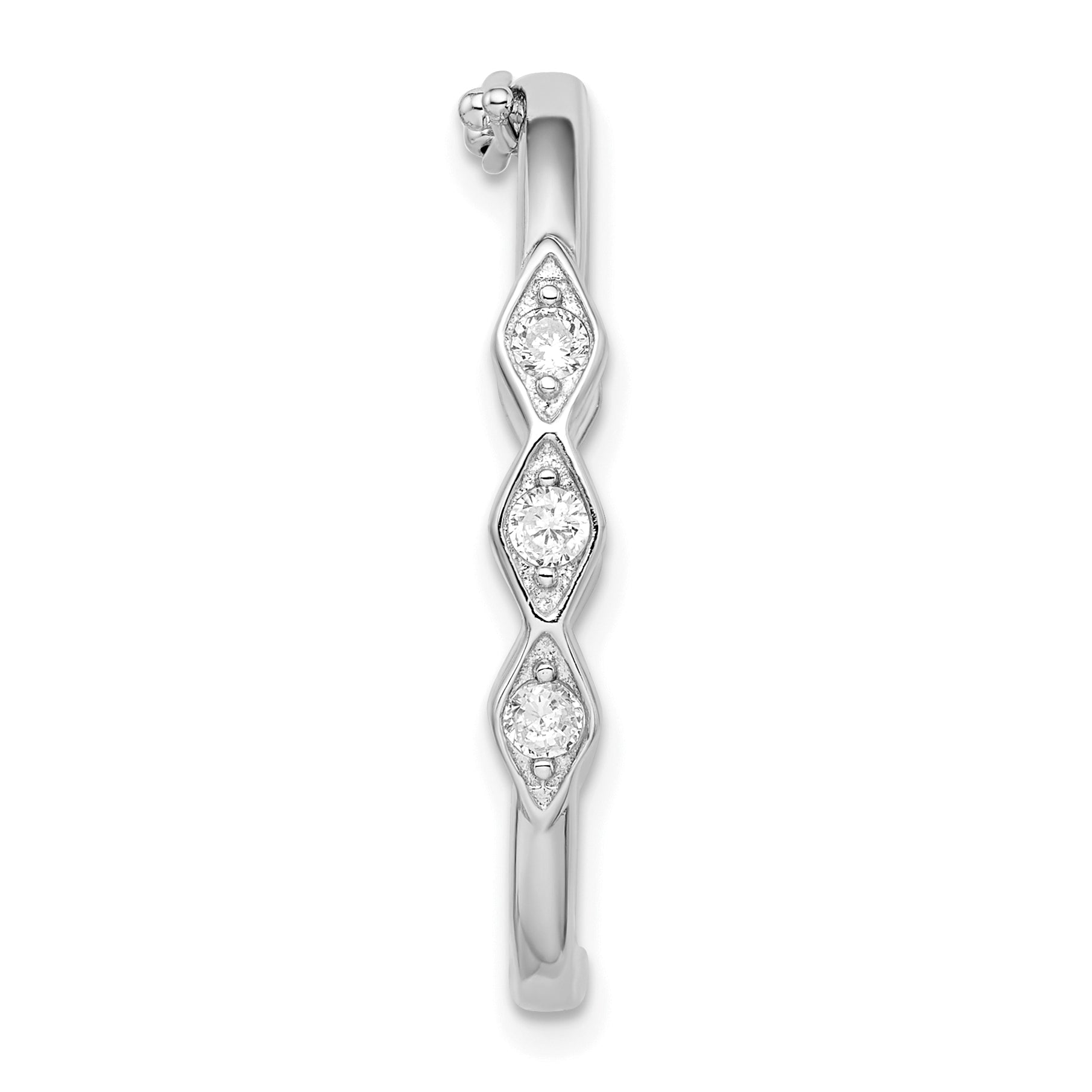 Sterling Silver Rhodium-plated & CZ Polished Shortener Secondary image