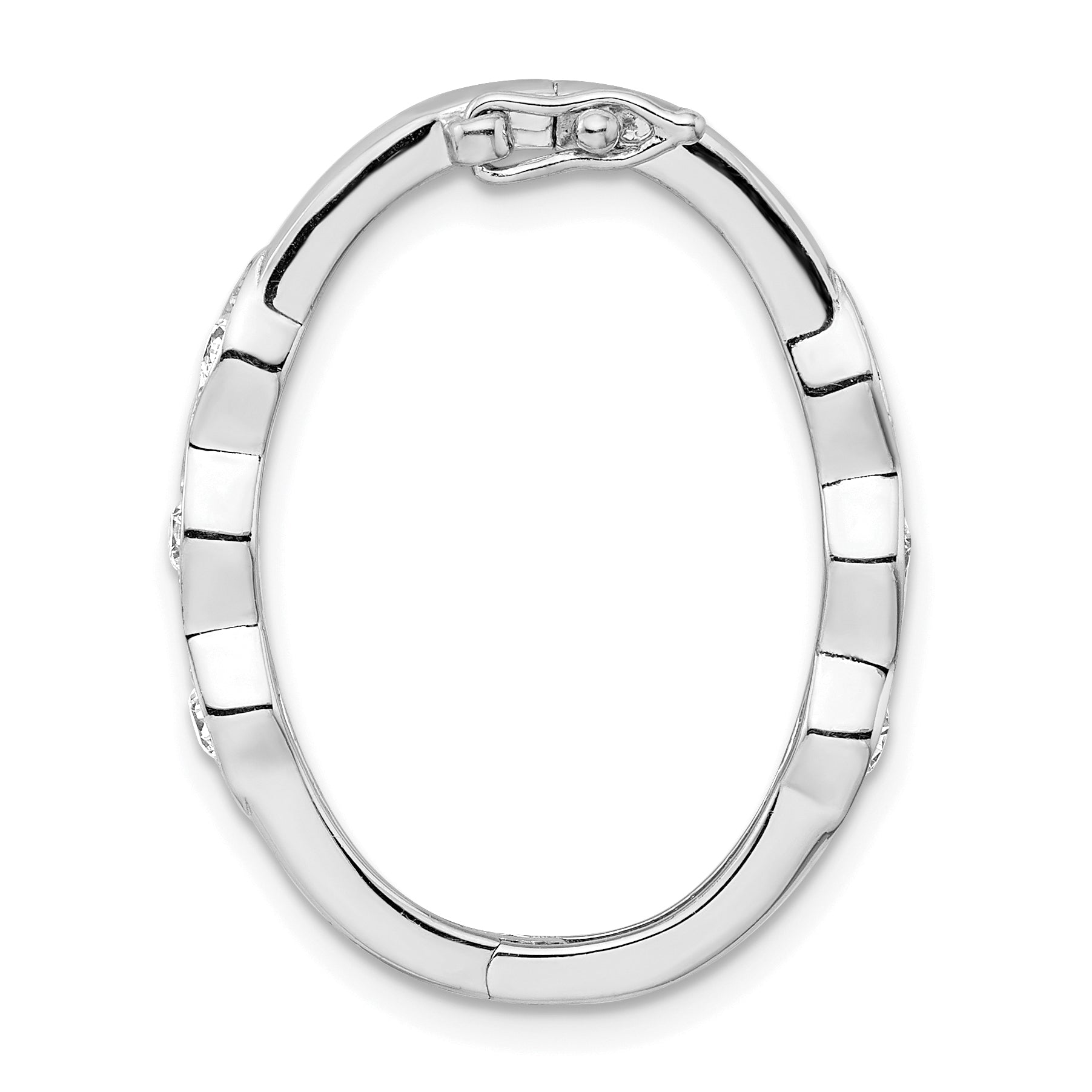 Sterling Silver Rhodium-plated & CZ Polished Shortener Main image