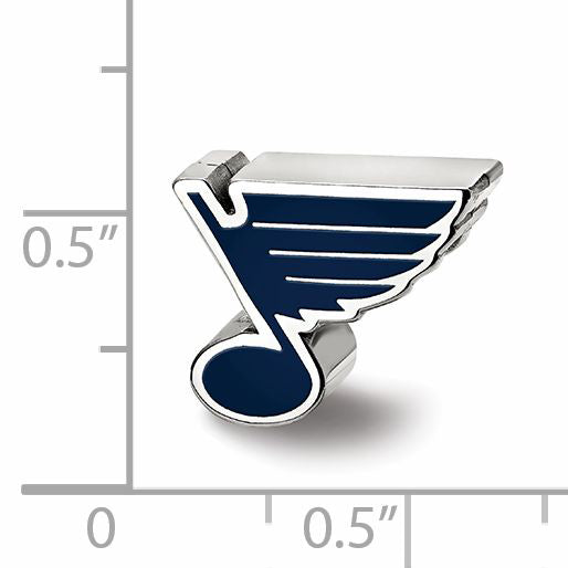Sterling Silver NHL LogoArt St. Louis Blues Enameled Logo Bead