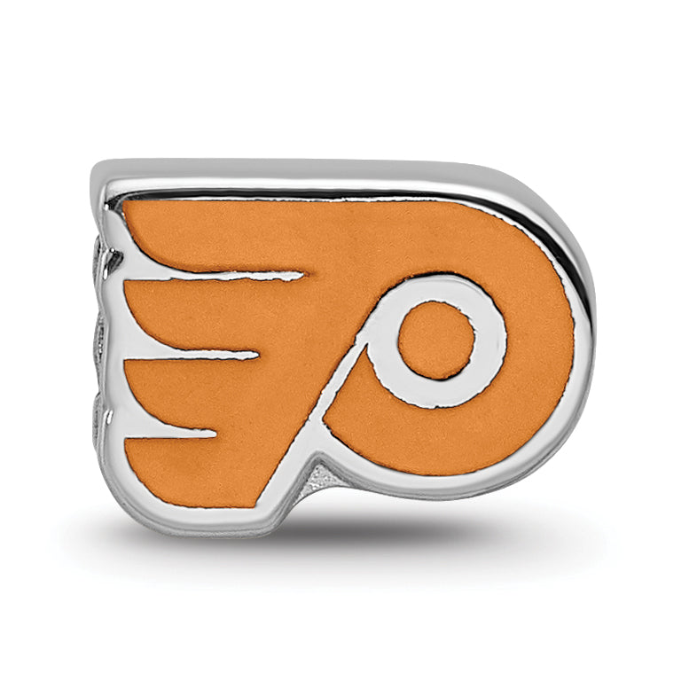 Sterling Silver NHL LogoArt Philadelphia Flyers Winged P Enameled Logo Bead