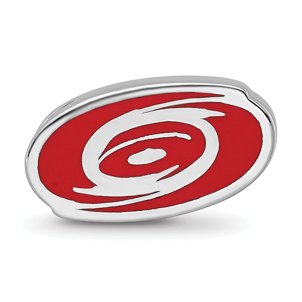 Sterling Silver NHL LogoArt Carolina Hurricanes Enameled Logo Bead