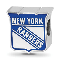 Sterling Silver NHL LogoArt New York Rangers Enameled Logo Bead