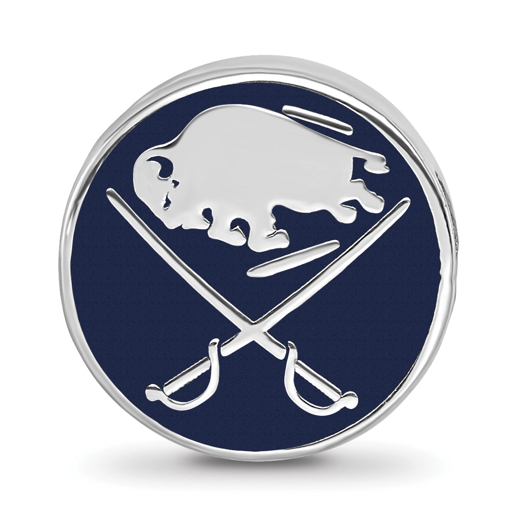 Sterling Silver NHL LogoArt Buffalo Sabres Enameled Bead