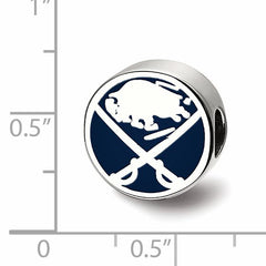 Sterling Silver NHL LogoArt Buffalo Sabres Enameled Bead
