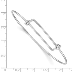 Sterling Silver 925 Women's Adjustable Polished Bangle by Sophia Jewelers