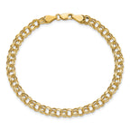 14k Lite 5mm Double Link Charm Bracelet