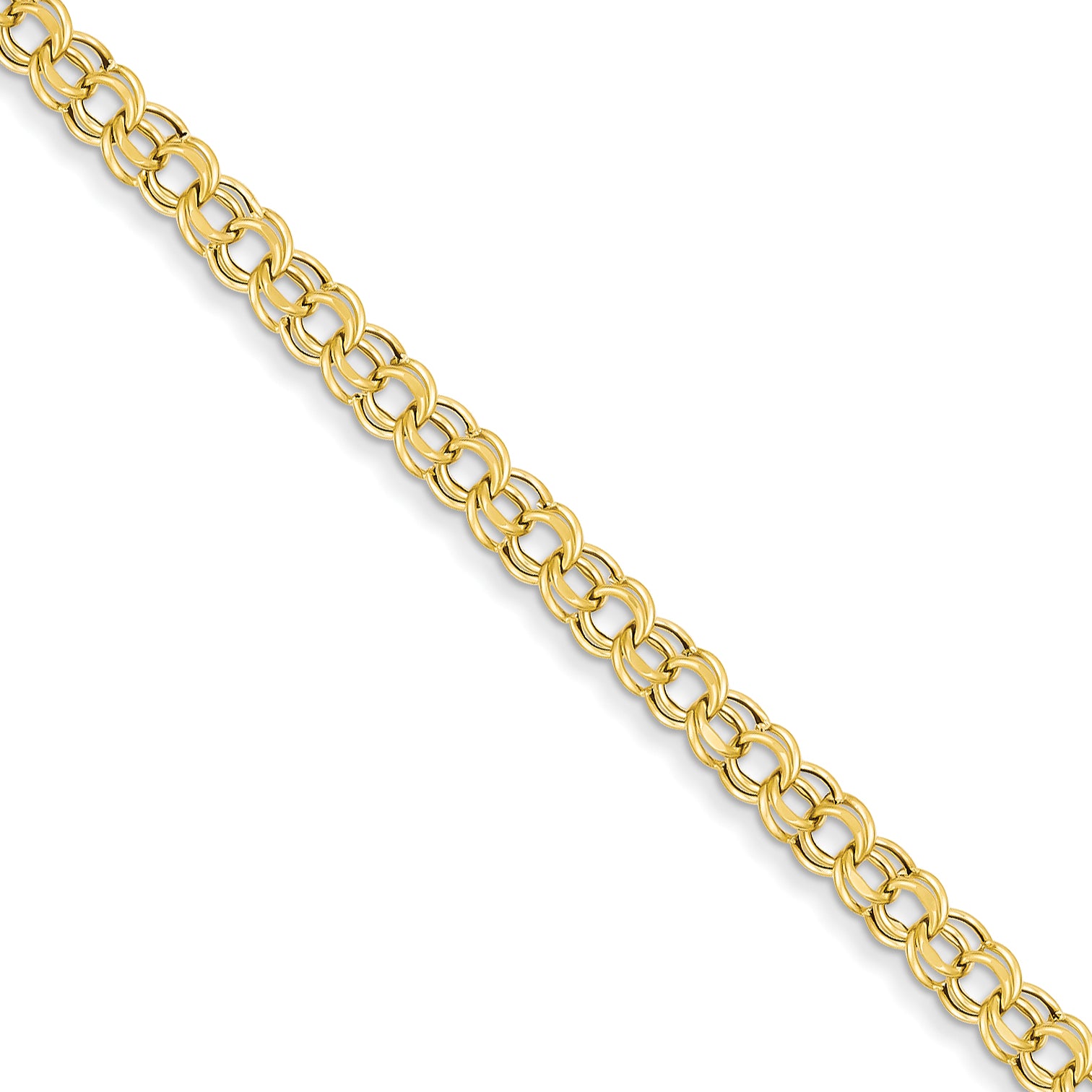 14k Lite 5mm Double Link Charm Bracelet Main image