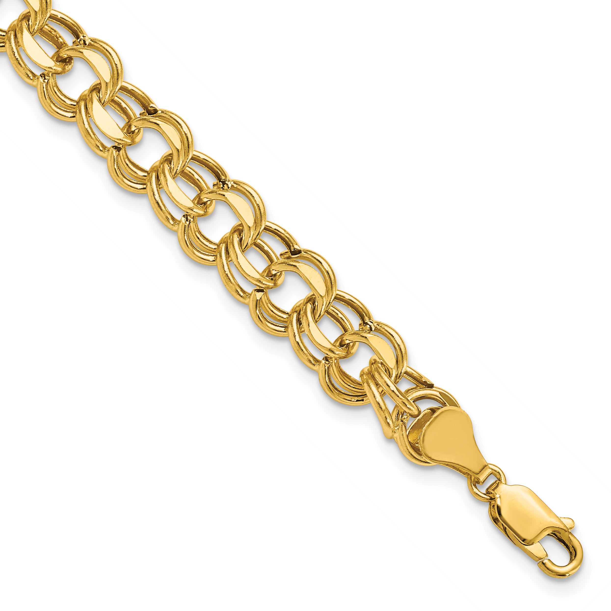 14k Lite 8mm Double Link Charm Bracelet Main image