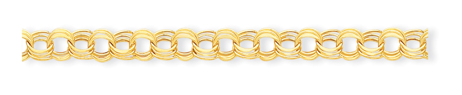 14k Lite 8.5mm Triple Link Charm Bracelet Main image