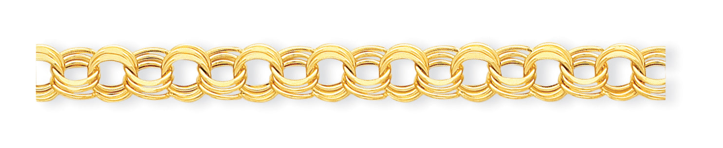 14k Lite 9.5 Triple Link Charm Bracelet