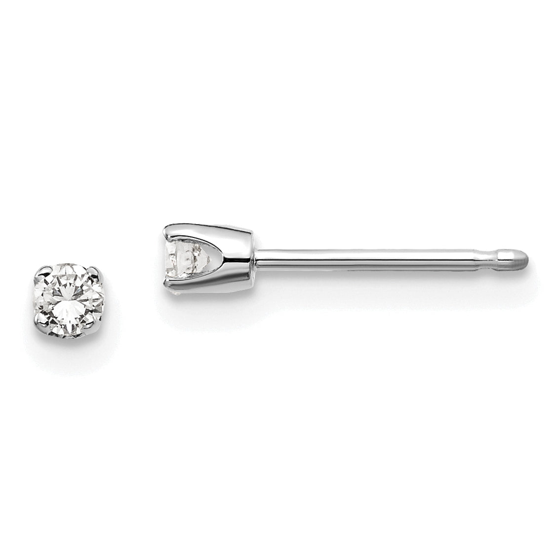 14kw .10ct I2 K-L Diamond Stud Push-on Post Earrings Main image