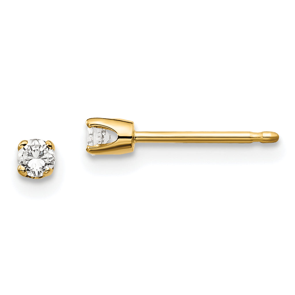 14ky .10ct. I2 K-L Diamond Stud Push-on Post Earrings