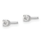 14K White Gold Unisex Diamond Stud Earrings with Rhodium Polish