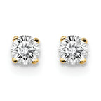 14K Yellow Gold Unisex Stud Earrings with Natural Diamonds