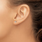 14K Gold Diamond Stud Earrings with Rhodium Finish Elegant Unisex Design