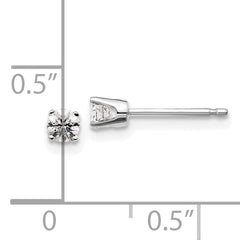 14K Gold Diamond Stud Earrings with Rhodium Finish Elegant Unisex Design