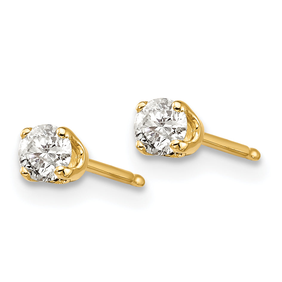 14K Gold Diamond Stud Earrings with Classic Elegance for Unisex Secondary image