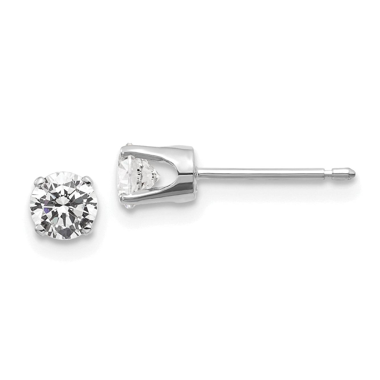 14kw .50ct I2 K-L Diamond Stud Push-on Post Earrings Main image