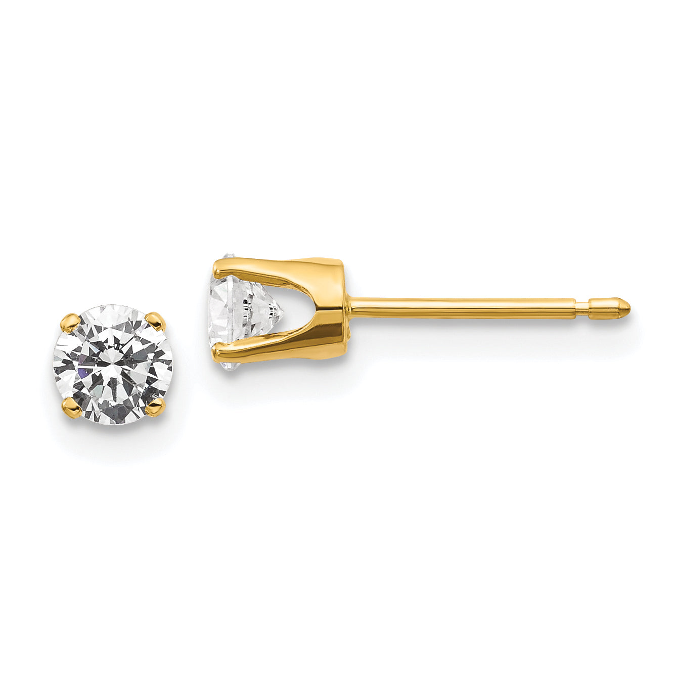 14ky .50ct. I2 K-L Diamond Stud Push-on Post Earrings Main image