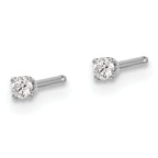 14K White Gold Unisex Diamond Stud Earrings with Rhodium Elegance