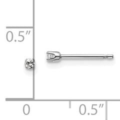 14K White Gold Unisex Diamond Stud Earrings with Rhodium Elegance