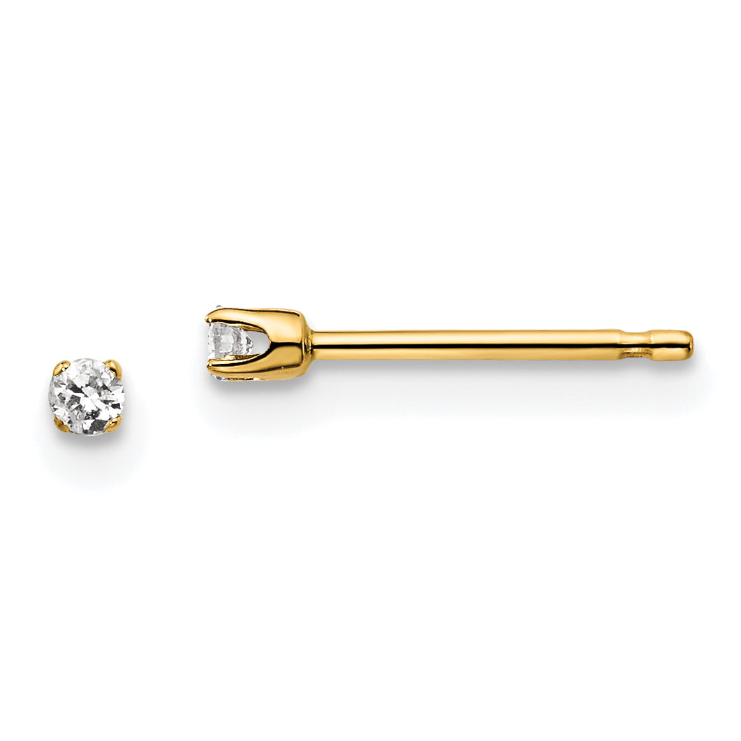 14ky .05ct. I2 K-L Diamond Stud Push-on Post Earrings Main image