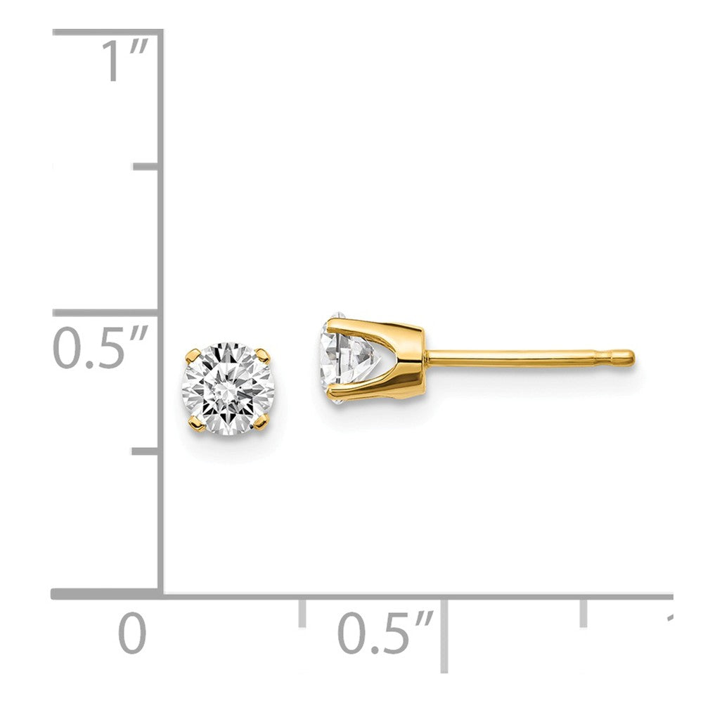 14K Gold Diamond Stud Earrings with Elegant Natural White Stones Secondary image