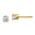 14K Gold Diamond Stud Earrings with Elegant Natural White Stones