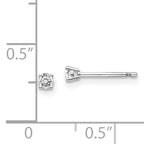 14K White Gold Diamond Stud Earrings with Rhodium Finish