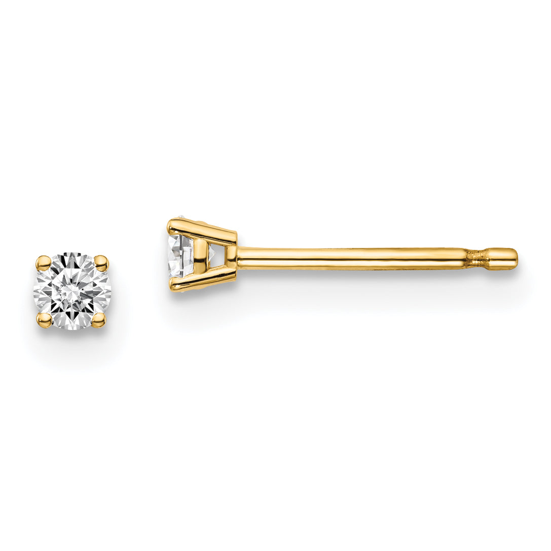 14y .10ct. I1 J-K Diamond Stud Push-on Post Earrings Main image